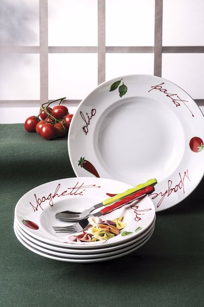 Cryspo Trio Σετ των 7 Πιάτο Ζυμαρικών Πορσελάνης Φ26/Φ30cm 49100357R